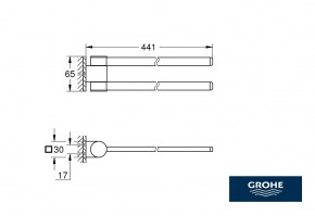 MEDIDAS TOALLERO LAVABO DOBLE SELECTION GROHE